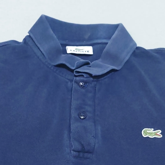 Lacoste Polo Shirt Men's Medium (5) Short Sleeve Blue 100% Cotton Collared - Picture 6 of 10